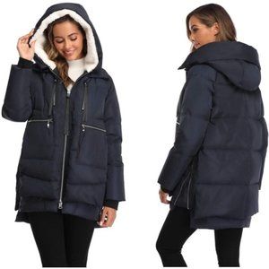 Popular Amazon Women's Thickened Down Jacket S Navy